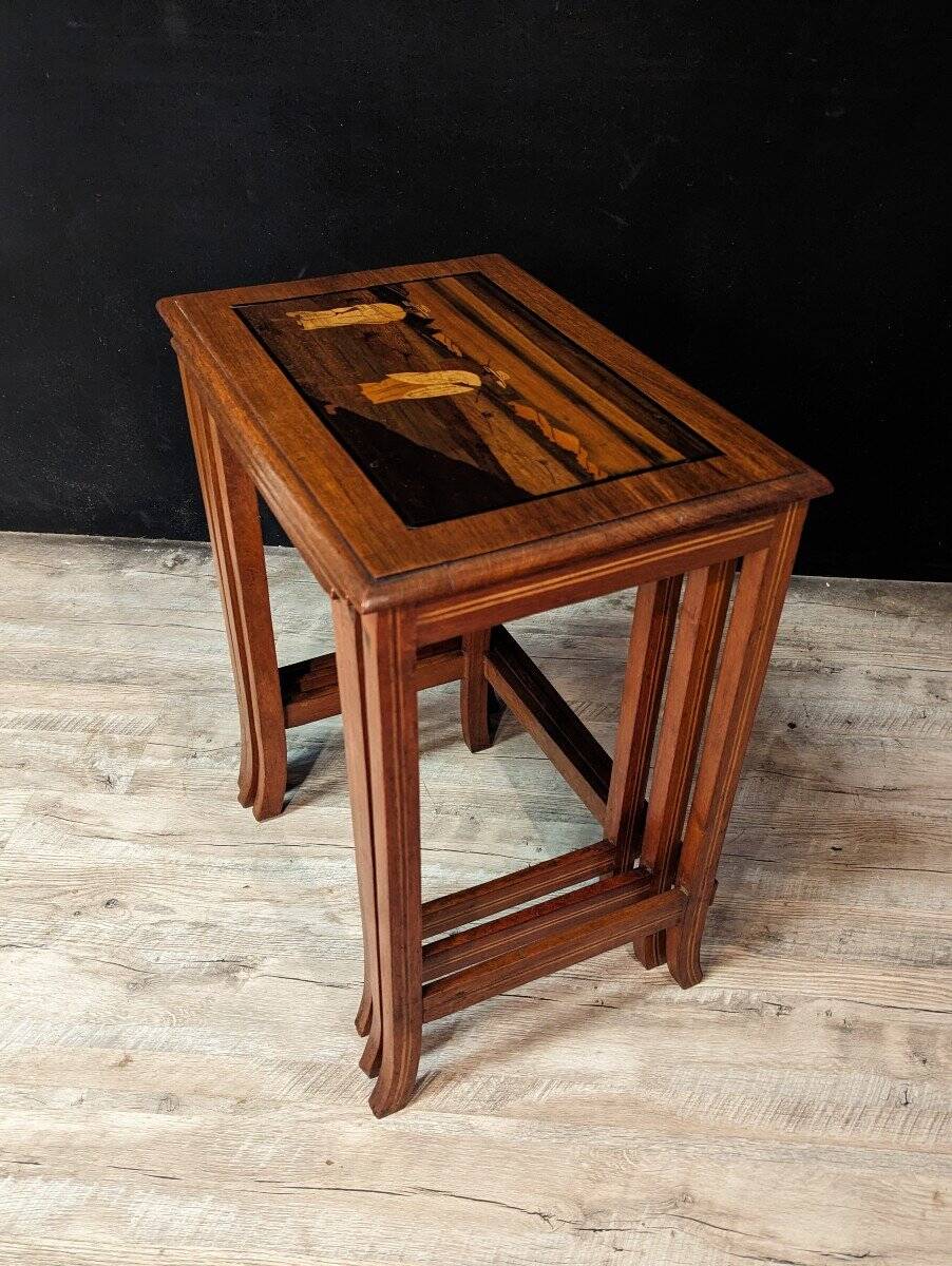 Asian Marquetry Nesting Tables