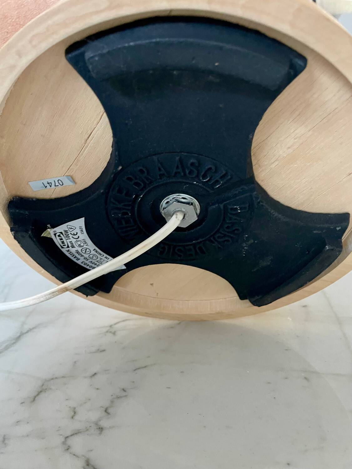 Vintage ikea basisk wood and steel lamp 1990