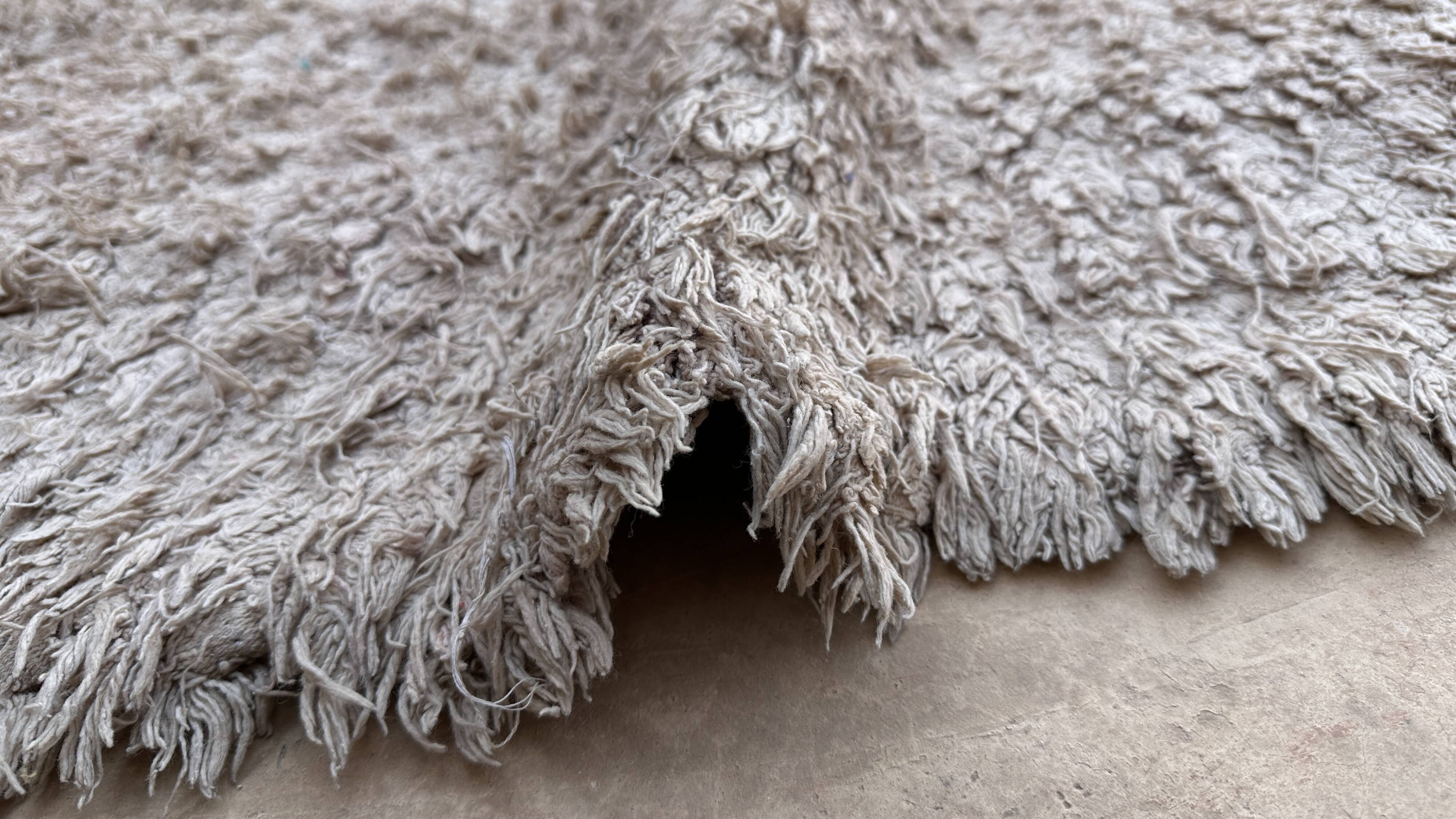 Moroccan Boucherouite rug white - 193 x 177 cm