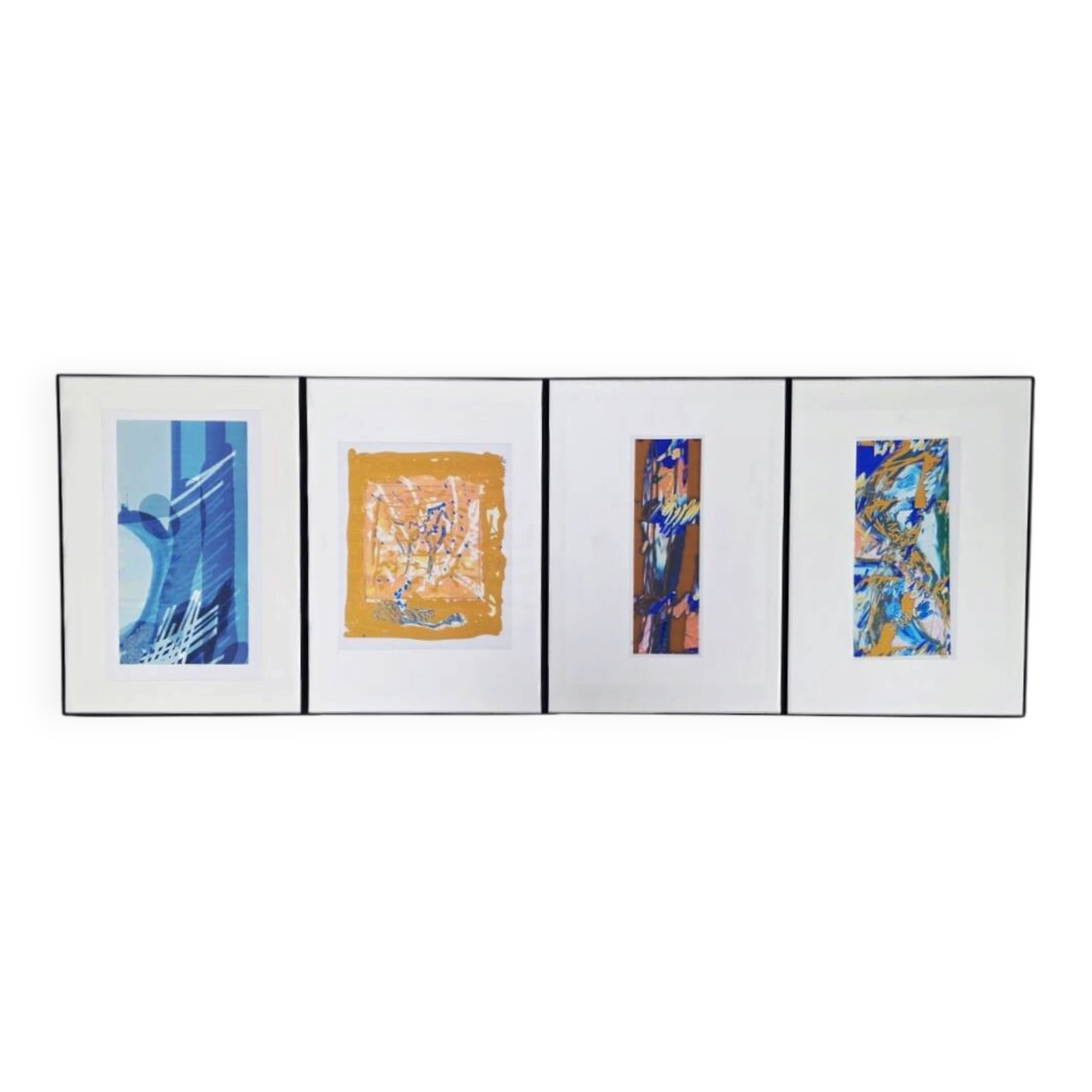 Set of 4 abstract artist proofs – Signed GW – Circa 1990