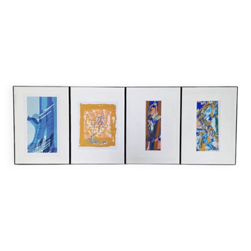 Set of 4 abstract artist proofs – Signed GW – Circa 1990