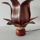 Lotus palm shell bedside table lamp