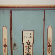 Armoire de mariage allemande antique 1818 peinte à la main