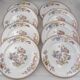 Minton Cuckoo, Coucou, 8 hand-painted porcelain dinner plates, 26 cm.