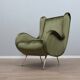 Fauteuil italien des années 1950 style Senior Zanuso en velours vert.