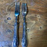 Dessert cutlery service consisting of 11 pieces hallmark 800 worked old and collector