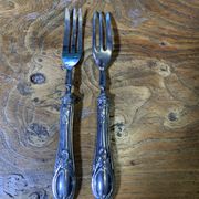 Dessert cutlery service consisting of 11 pieces hallmark 800 worked old and collector