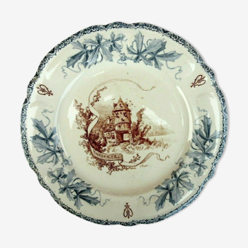 Assiette art nouveau Choisy le Roi modèle Louis XIII: Le Pigeonnier