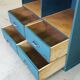 Old workshop furniture four drawers original blue patina