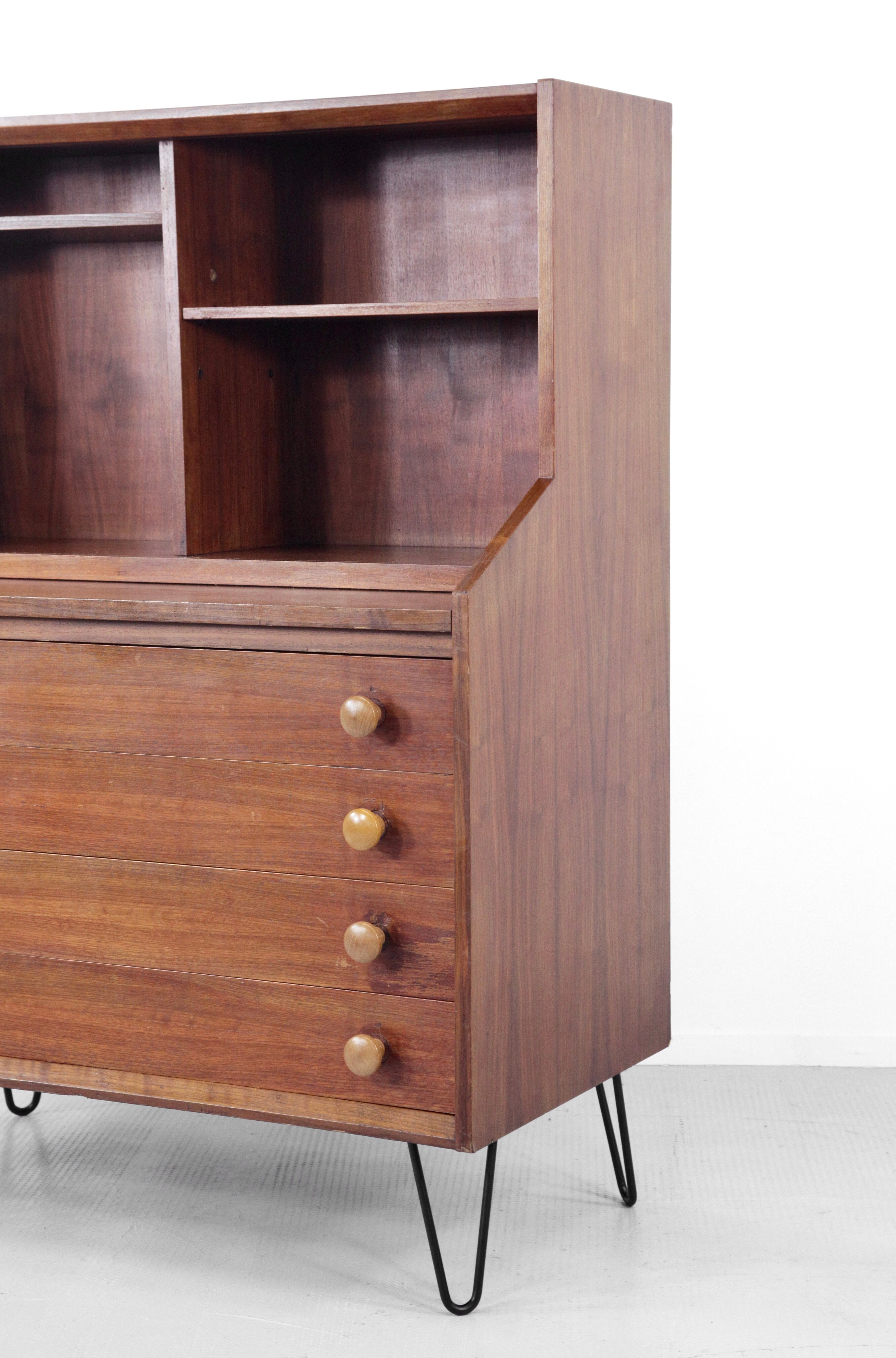 Italian midcentury bureau in teak