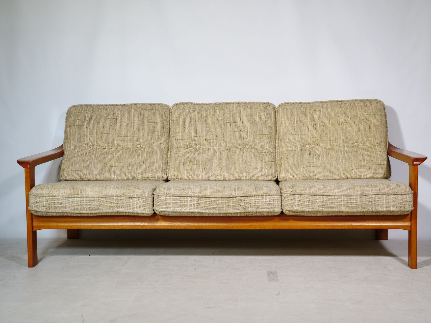 Vintage Scandinavian three-seater teak sofa, 1970s