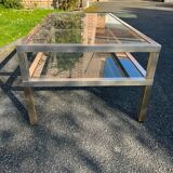 Coffee table, vintage 70s. 2 glass tops.