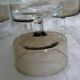 Ice cream coupe, stemmed glass, smoked glass verrines "space age"