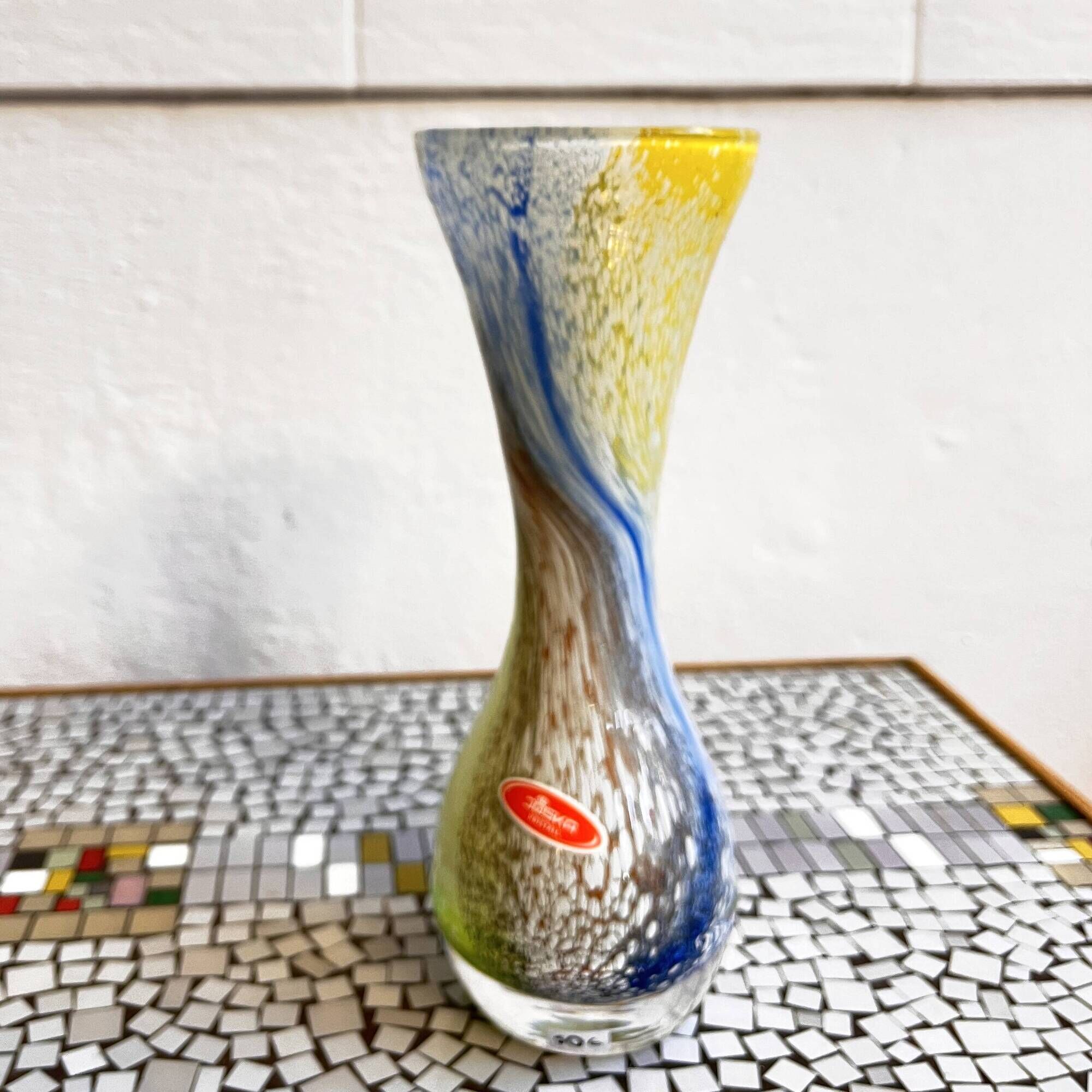 Glass vase Joska Kristall Mundgeblasen Germany 1970s.