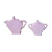 Théière and its pink ceramic sugar maker Art Deco
