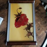 Floral tray signed Elge