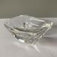 Individual ashtray in colorless crystal signed daum france followed by a cross of lorraine