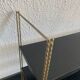 Vintage 1960 String wall shelf black and gold - 60 x 48 cm