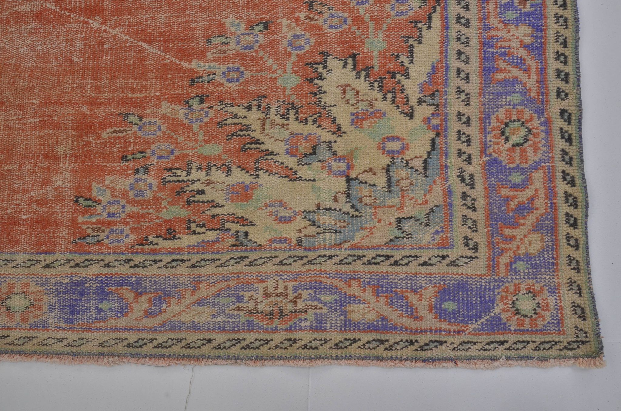 Orange Anatolian Vintage Turkish Rug sku 734