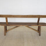 Oiled solid elm backrest bench