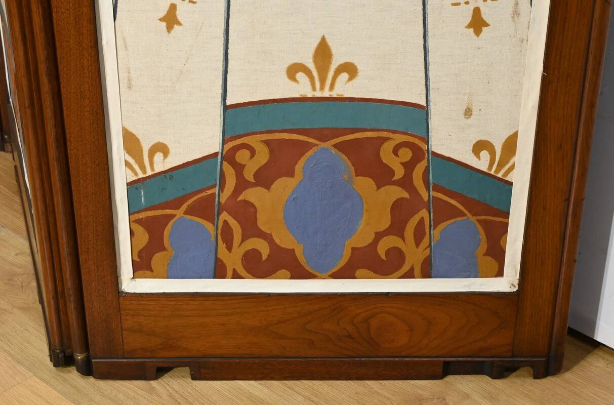 Four-Panel Mahogany Screen – First Part 20th Century