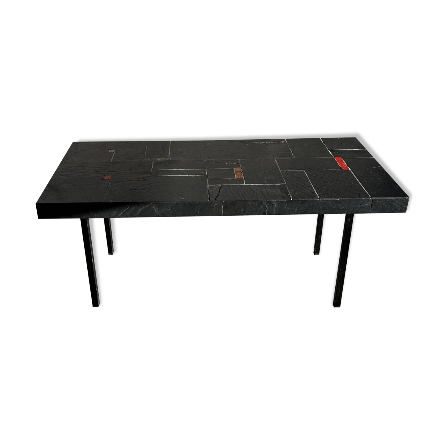 Vintage slate coffee table by Pierre Lèbe, 1960
