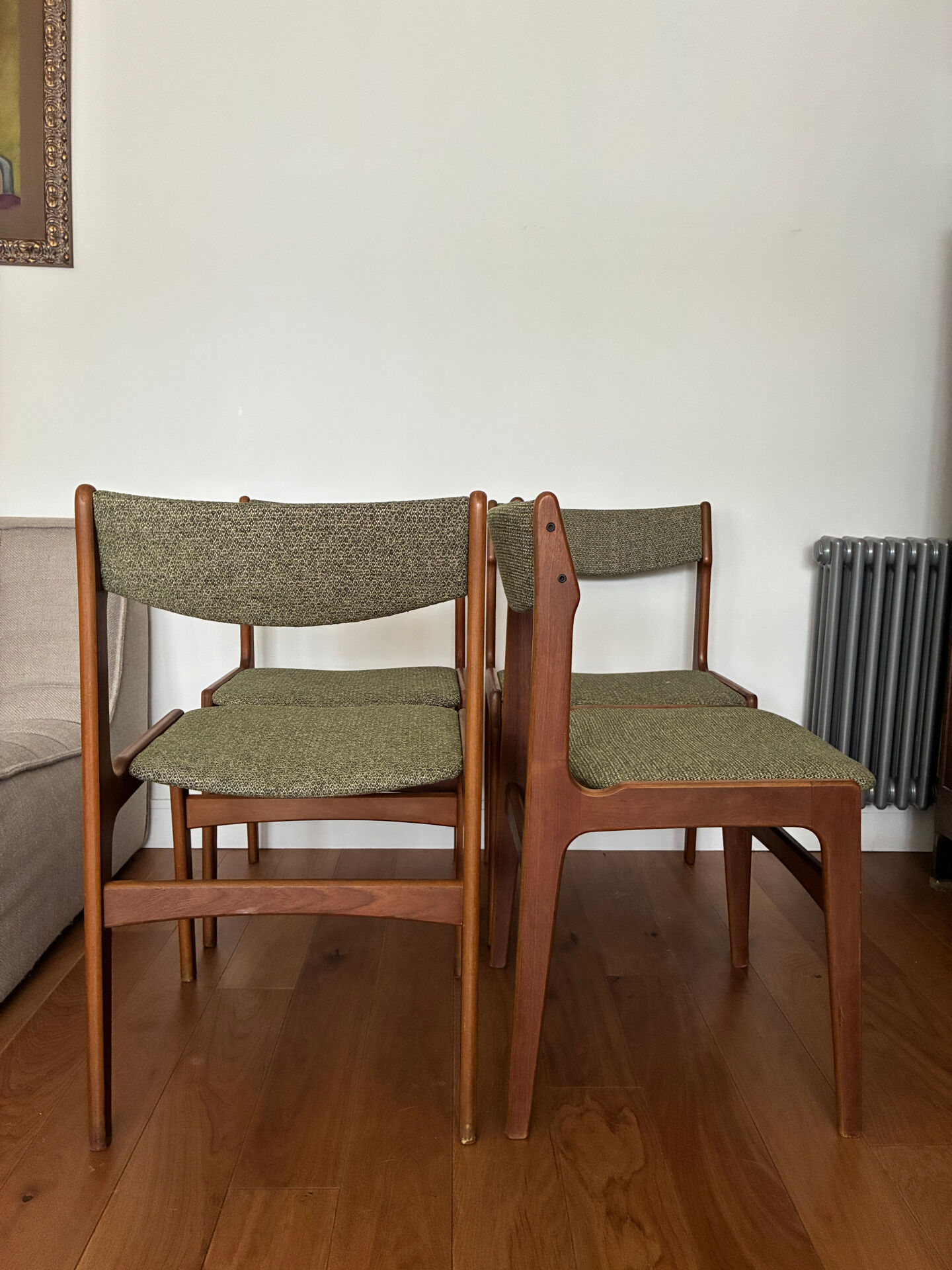 Lot of 4 1960s Scandinavian style chairs.