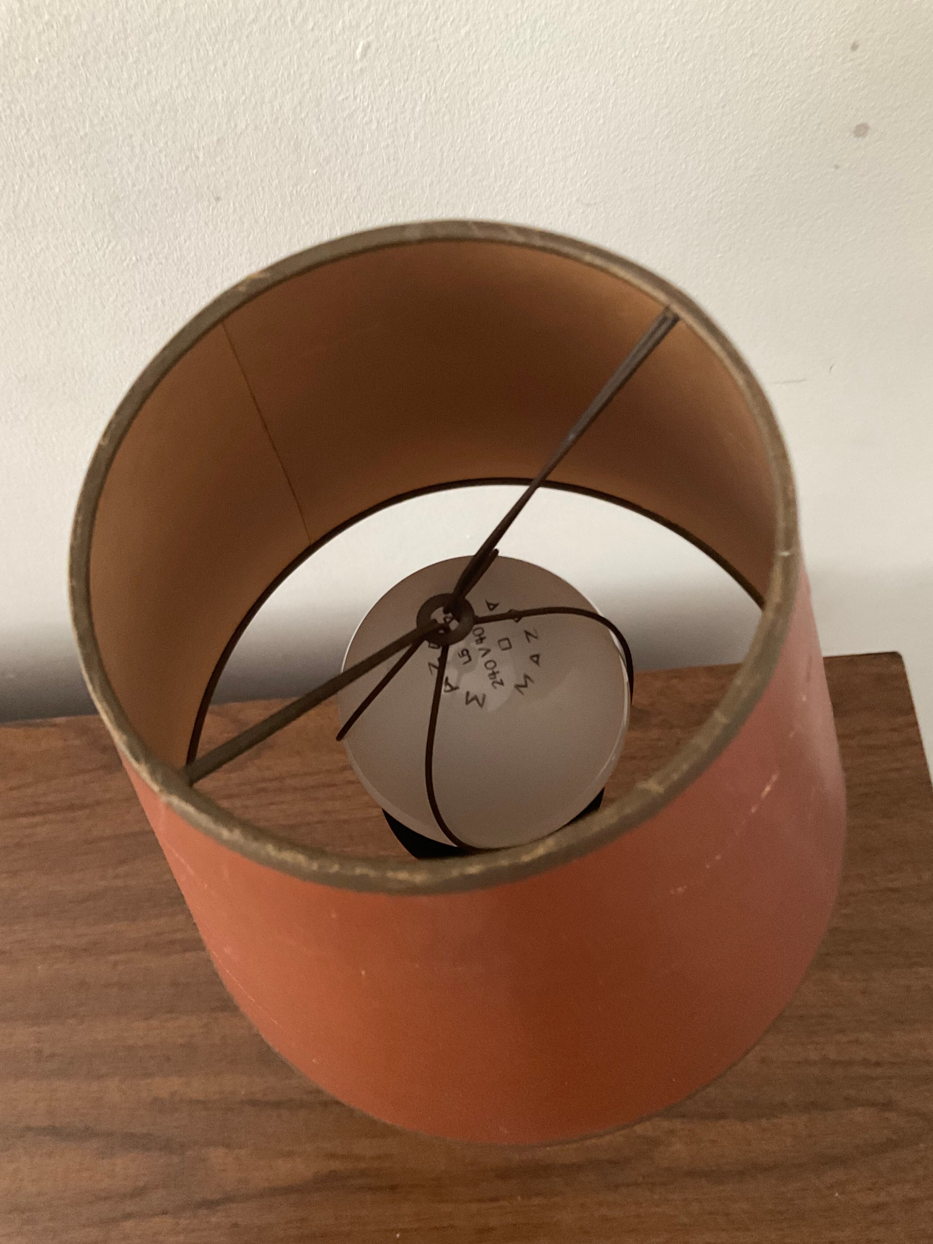 Vintage lamp from the 50s -60s brass and red metal