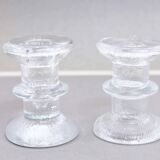 Pair of Scandinavian glass candlesticks