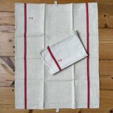 Set of 2 old linen tea towels