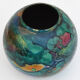 Vase ball eglomisé in lacquered glass by Jean Noel BOUILLET