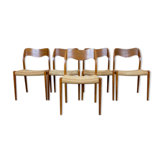 5 chairs Niels O. Möller for J.L. Moller 60s
