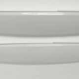Two wall shelves ceramic glazed white vintage