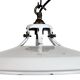 Lampe suspendue en émail blanc industriel, années 1960