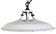 Lampe suspendue en émail blanc industriel, années 1960