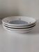 Set of 4 vintage soup plates – blue gingham & cherry pattern