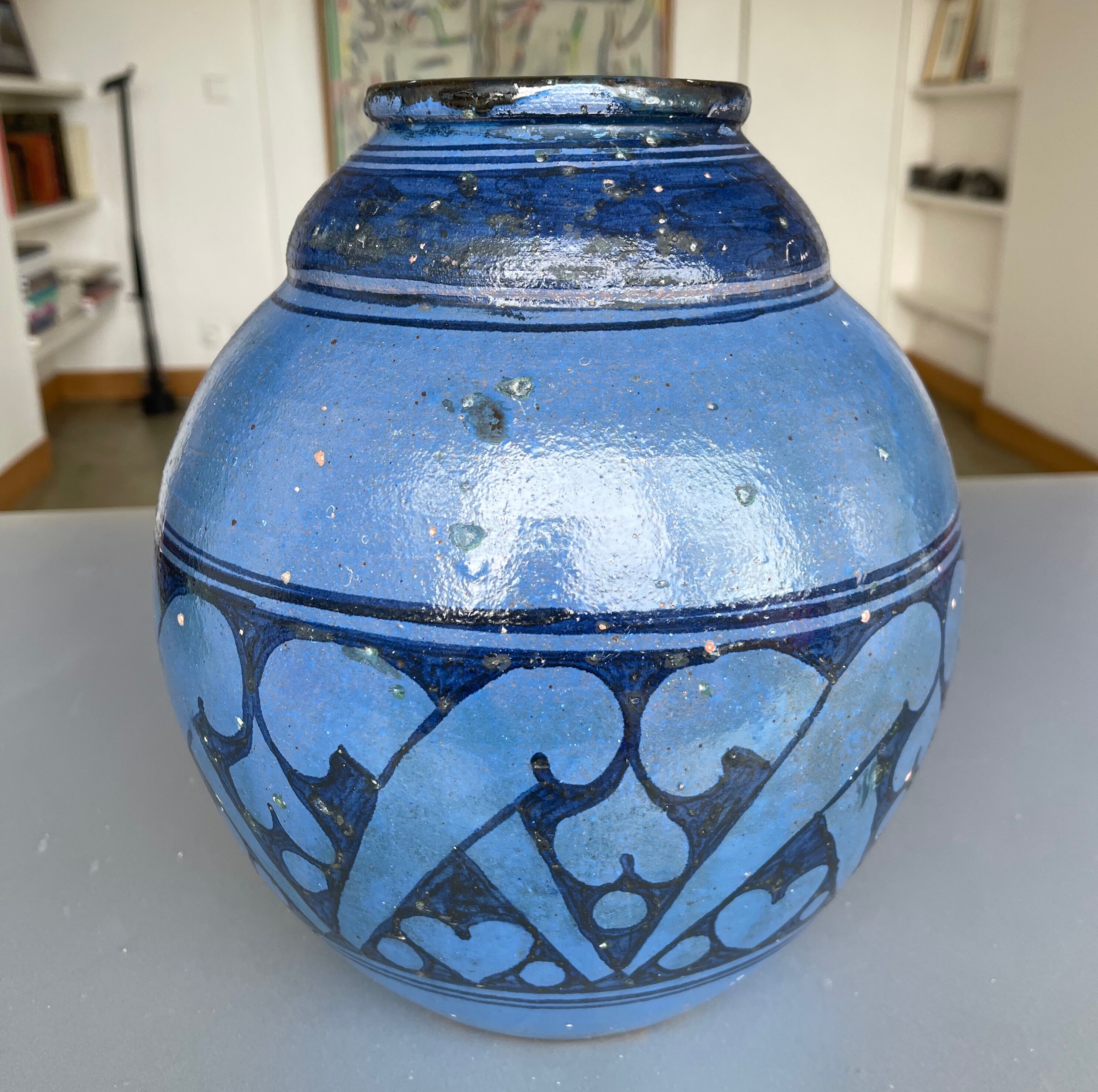 Blue sandstone vase circa 1930