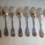 8 cutlery in silver metal, model Cluny/Valois/Vieux Paris