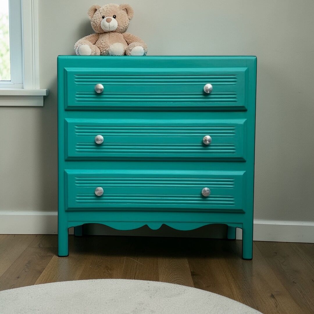 Commode art déco vert émeraude