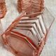 Art Deco Pink Glass Whiskey Glasses