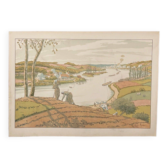 Lithograph by Henri Rivière Aspects of Nature - Le Fleuve 2