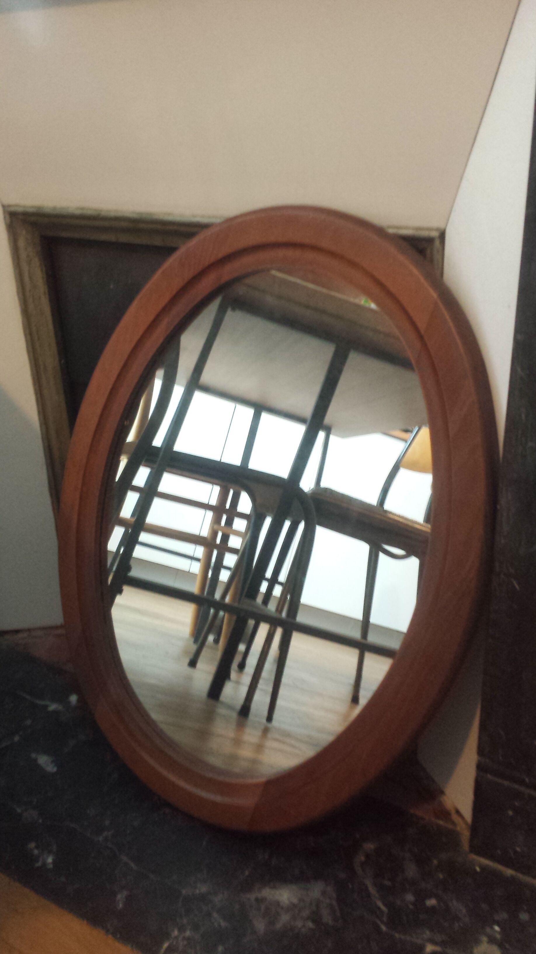 Miroir en bois massif vintage 52 x 68 cm