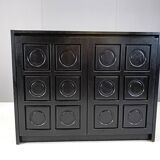 Black brutalist side cabinet, 1970s