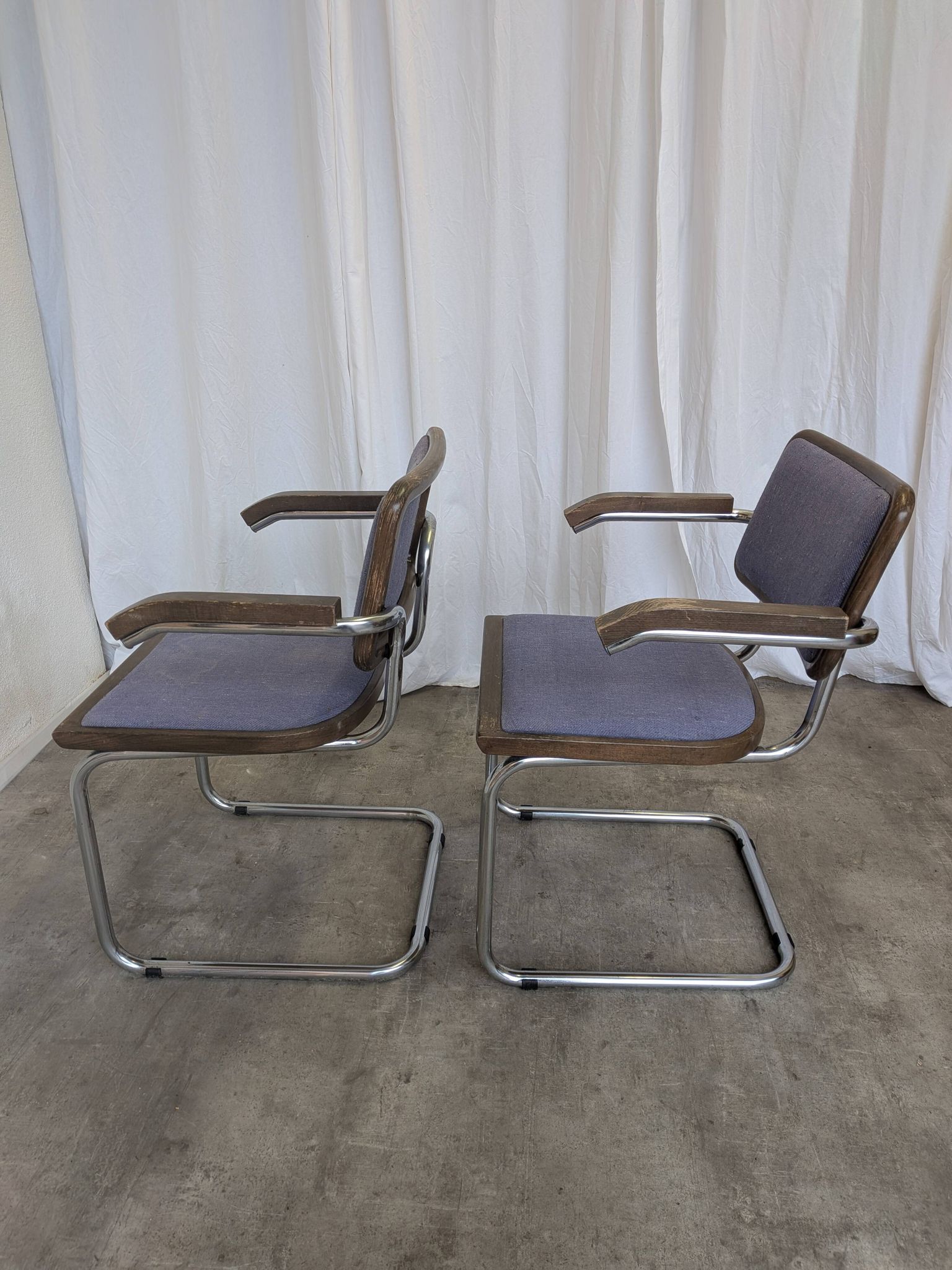 Set of 2 Vintage Office Purple Cesca Style Armchair / Stol Kamnik Yugo