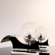 Pair of metal and blown glass wall lights, Italy 1970s, in excellent condition.
