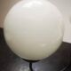 Old 3-light globe opaline stainless steel pendant/chandelier 1960/1970 space age vintage