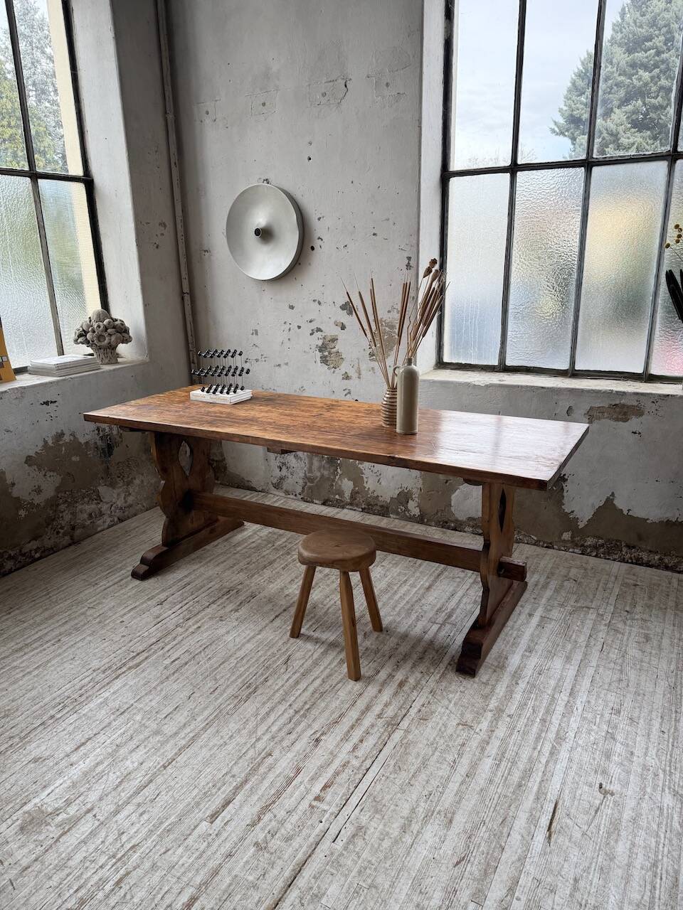 Monastery-style farmhouse table, pine, 210cm