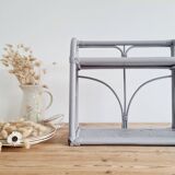 Etagère rotin ancienne grise