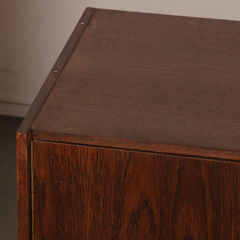 Vintage dark oak chest of drawers by Jiri Jiroutek, model U-450, 1960