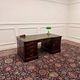 Classic English partner desk green leather